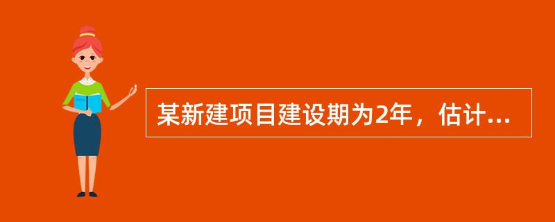 某新建项目建设期为2年，估计需向银行贷款2000万元，贷款时间安排为：第1年10