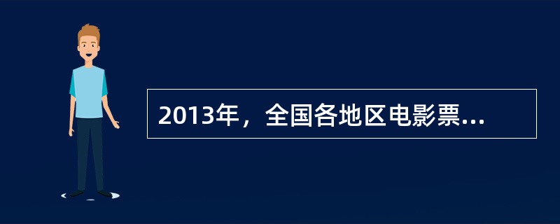 2013年，全国各地区电影票房收入均呈快速增长趋势，（）成为全国票房最高的地区，