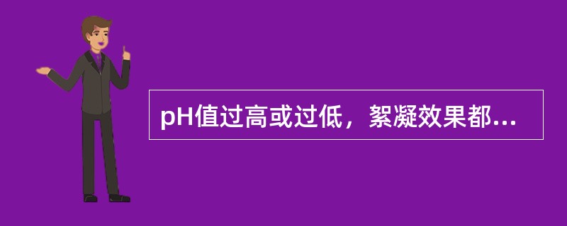 pH值过高或过低，絮凝效果都较差。一般维持pH值在（）之间较合适。