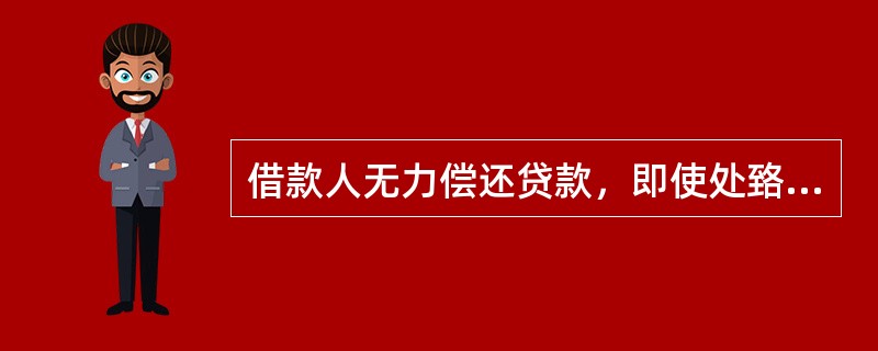 借款人无力偿还贷款，即使处臵抵（质）押物或向担保人追偿也只能收回很少的部分，预计