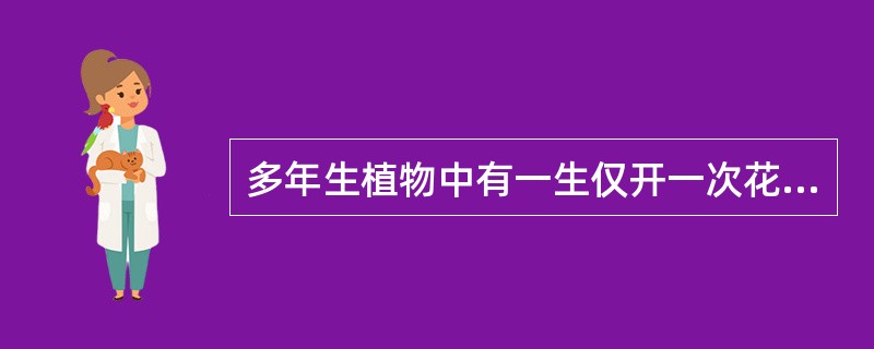 多年生植物中有一生仅开一次花的，如（）。