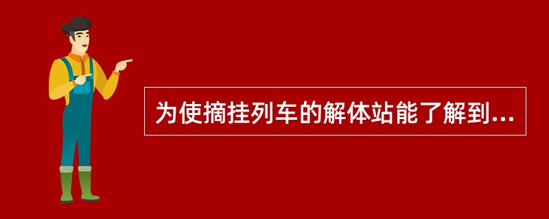 为使摘挂列车的解体站能了解到达摘挂列车的编组内容、顺序，提前做好调车作业计划，在