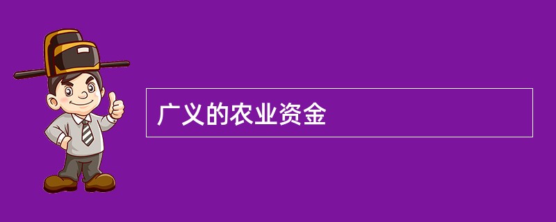 广义的农业资金