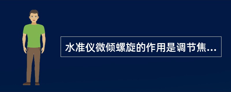 水准仪微倾螺旋的作用是调节焦距。