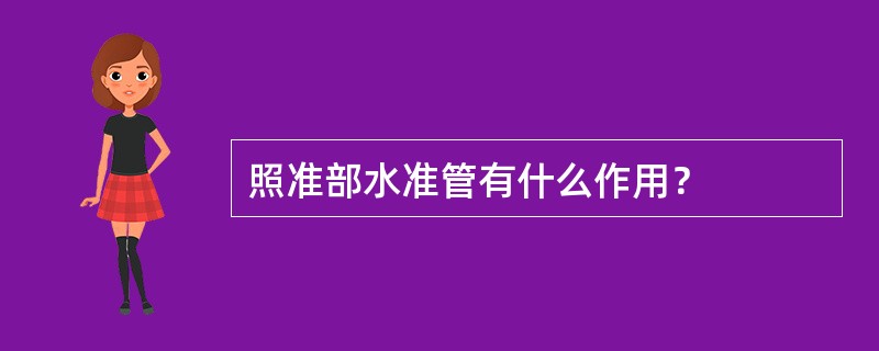 照准部水准管有什么作用？