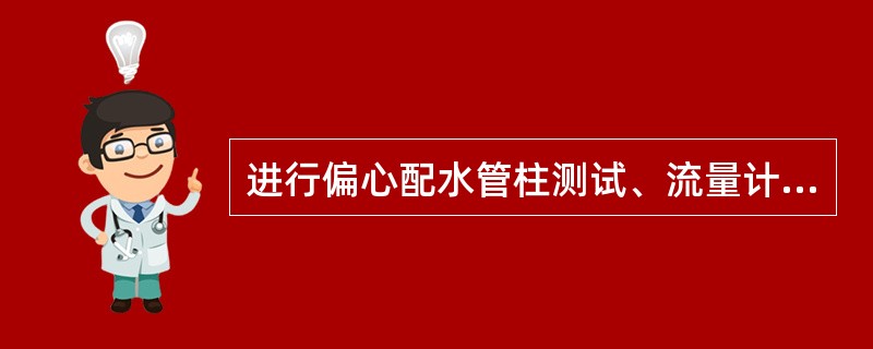 进行偏心配水管柱测试、流量计下端与（）连接上。