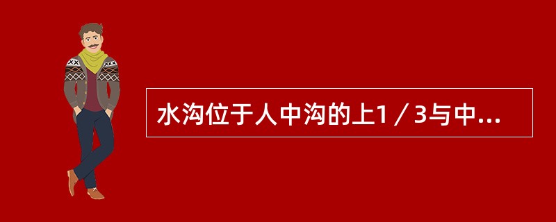 水沟位于人中沟的上1／3与中1／3交界处。