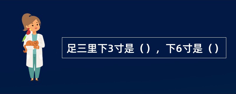 足三里下3寸是（），下6寸是（）