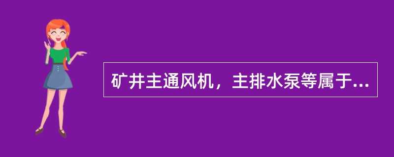 矿井主通风机，主排水泵等属于（）。