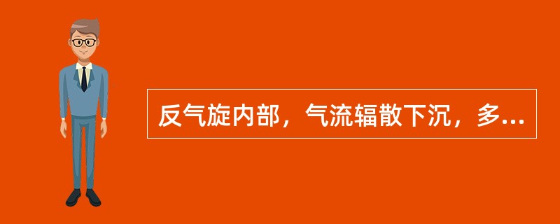 反气旋内部，气流辐散下沉，多（）天气。