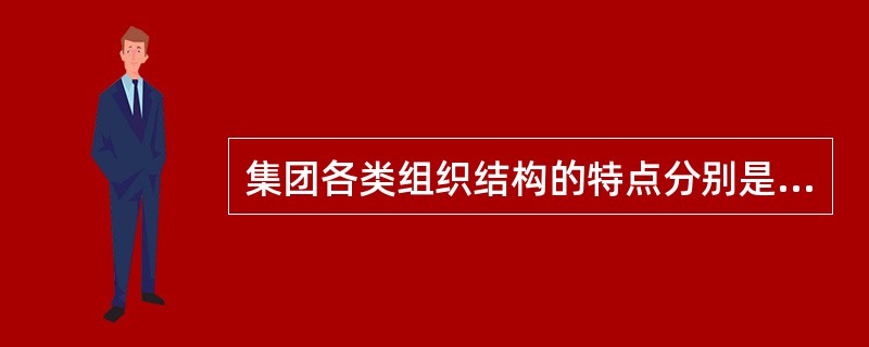 集团各类组织结构的特点分别是什么？