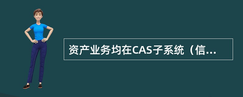 资产业务均在CAS子系统（信贷资产业务系统）处理，主要包括：个人贷款、委托贷款、