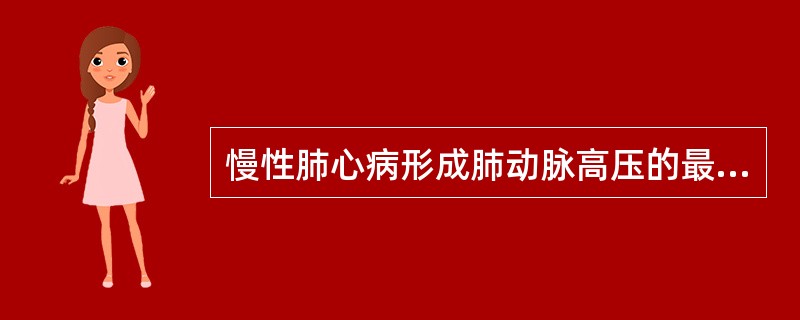 慢性肺心病形成肺动脉高压的最主要因素是（）