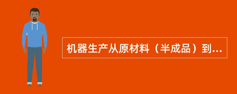 机器生产从原材料（半成品）到成品，主要经过毛坯的制造、零件的机械加工与热处理、产