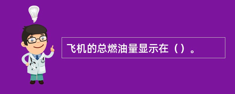 飞机的总燃油量显示在（）。