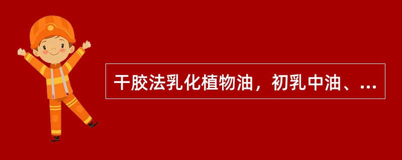 干胶法乳化植物油，初乳中油、水、乳化剂的比例应为（）。