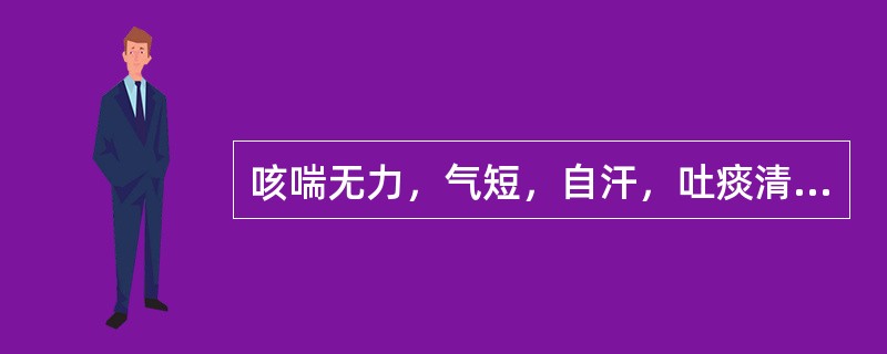 咳喘无力，气短，自汗，吐痰清稀，舌淡脉弱者，最宜诊断为（）。