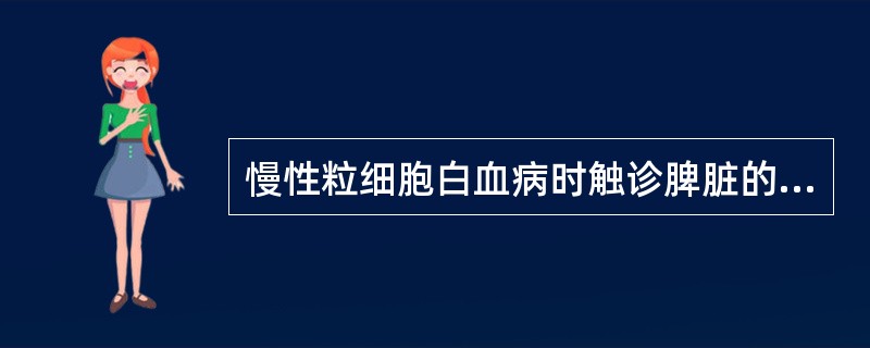 慢性粒细胞白血病时触诊脾脏的表现为（）脾梗死时脾脏触诊的表现为（）