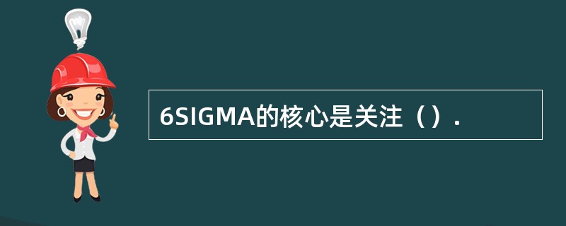 6SIGMA的核心是关注（）.