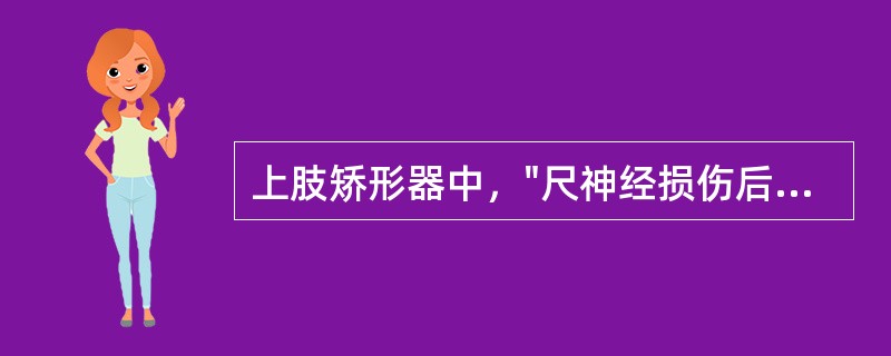 上肢矫形器中，"尺神经损伤后"使用（）。