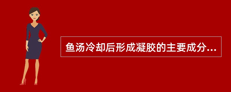 鱼汤冷却后形成凝胶的主要成分是（）。