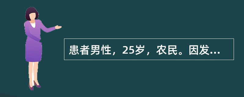 患者男性，25岁，农民。因发热、头痛、呕吐6天，于12月5日来诊。查体：体温39