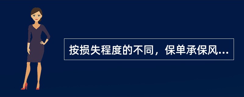 按损失程度的不同，保单承保风险造成的损失可分为（）。