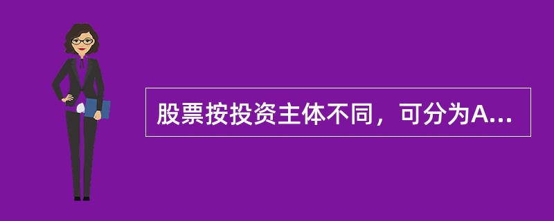 股票按投资主体不同，可分为A股、B股、H股、N股。