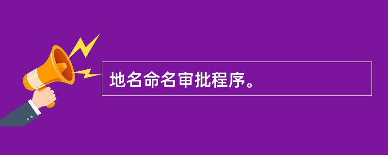 地名命名审批程序。