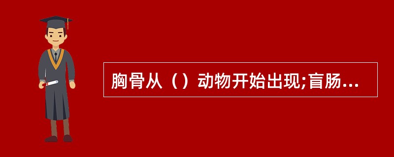 胸骨从（）动物开始出现;盲肠从（）动物开始出现,这与（）有关.