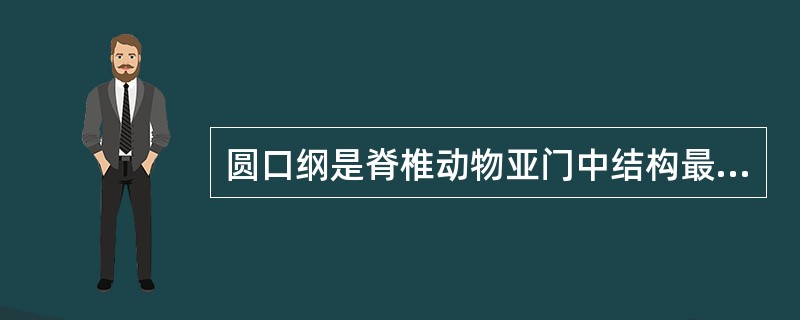 圆口纲是脊椎动物亚门中结构最低等的一个纲。（）