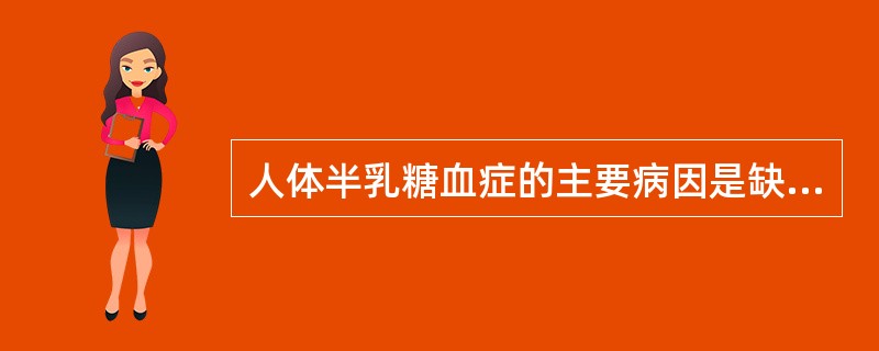 人体半乳糖血症的主要病因是缺乏（）。