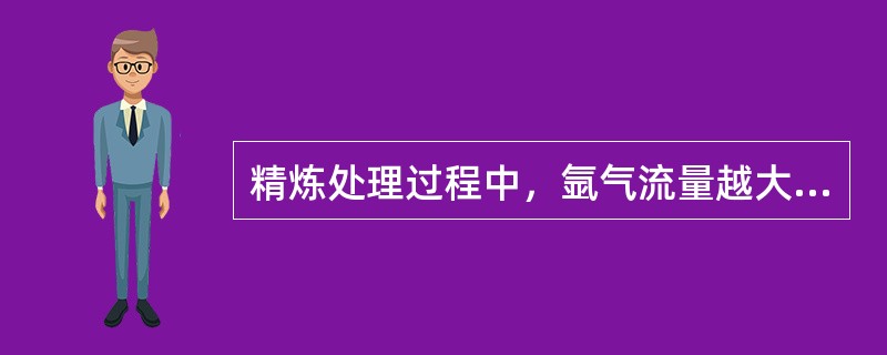 精炼处理过程中，氩气流量越大越好。（）