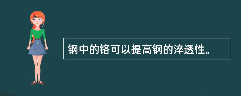 钢中的铬可以提高钢的淬透性。