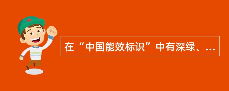在“中国能效标识”中有深绿、淡绿、橙黄、橘黄、红色五种，其中表示最节能的颜色是（