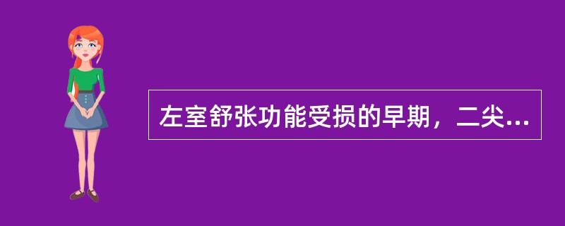 左室舒张功能受损的早期，二尖瓣口舒张期血流频谱的改变（E/A）与二尖瓣环运动（E