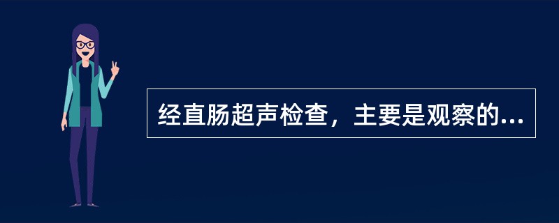 经直肠超声检查，主要是观察的病变（）。