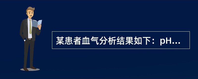 某患者血气分析结果如下：pH7.38，HCO43mmol/L，PaCO10.0k