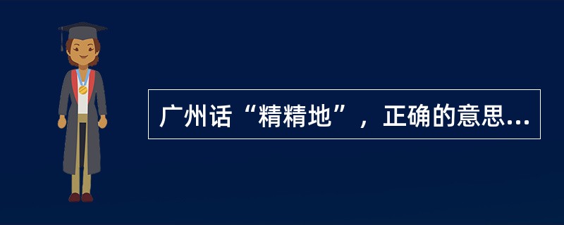 广州话“精精地”，正确的意思是（）。