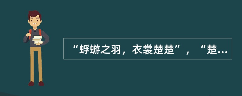 “蜉蝣之羽，衣裳楚楚”，“楚楚”的意思是（）。