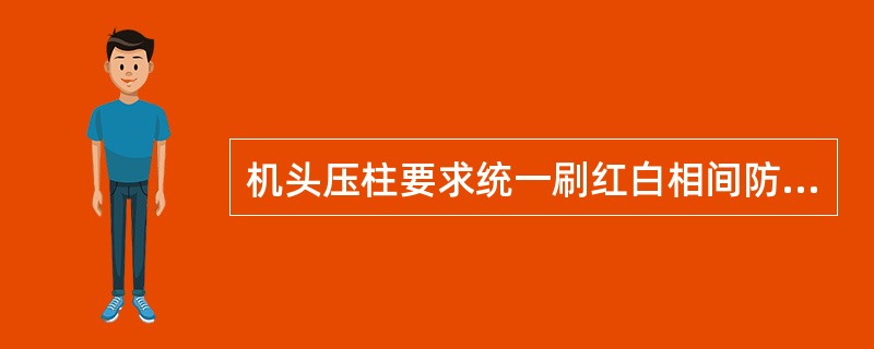 机头压柱要求统一刷红白相间防锈漆，间距为（）。