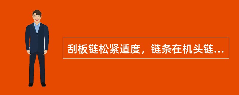 刮板链松紧适度，链条在机头链轮下部有（）个松弛环为宜。