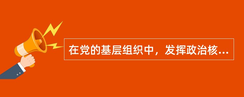 在党的基层组织中，发挥政治核心作用的是（）。