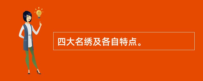 四大名绣及各自特点。