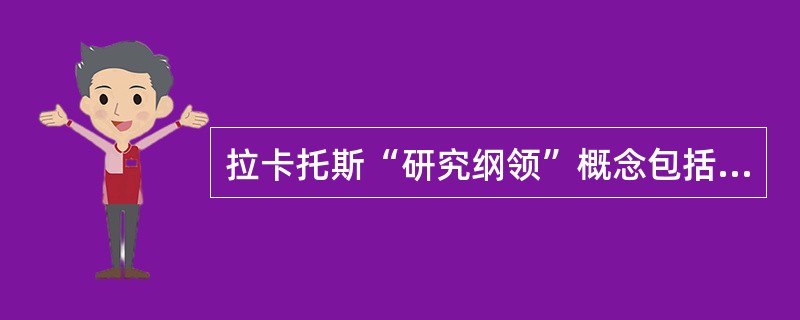 拉卡托斯“研究纲领”概念包括向科学家们指出应该做什么和不应该做什么的指导方针，其