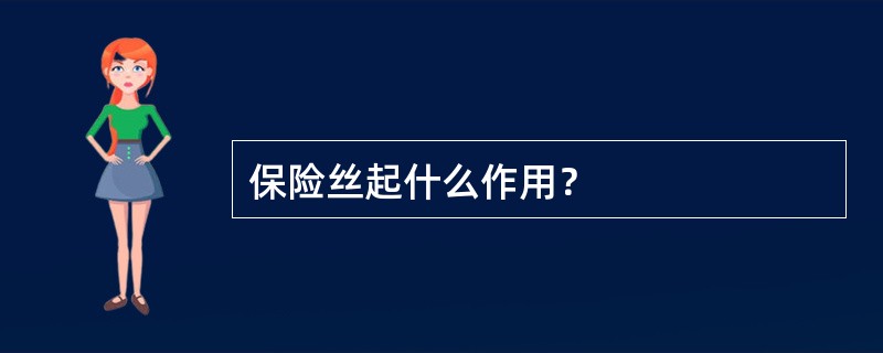 保险丝起什么作用？