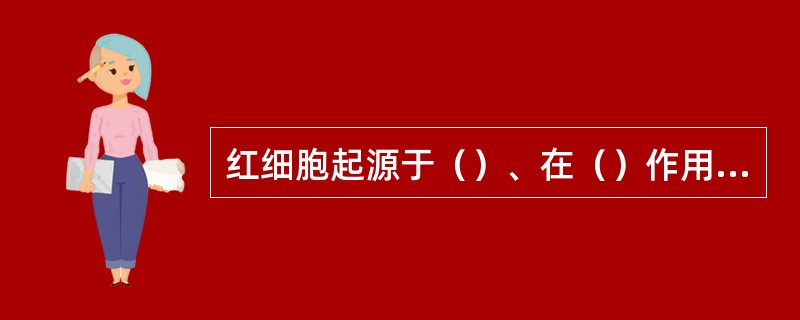 红细胞起源于（）、在（）作用下，使来自骨髓造血干细胞的红系统定向干细胞分化为（）