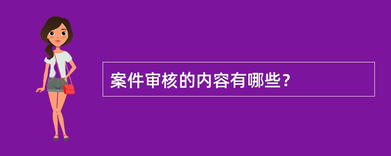 案件审核的内容有哪些？