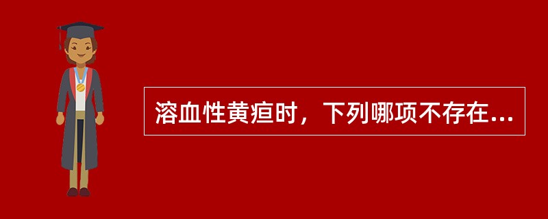 溶血性黄疸时，下列哪项不存在（）。