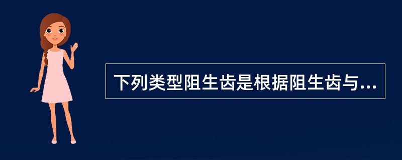 下列类型阻生齿是根据阻生齿与第二磨牙长轴的关系而分类的，但不包括（）